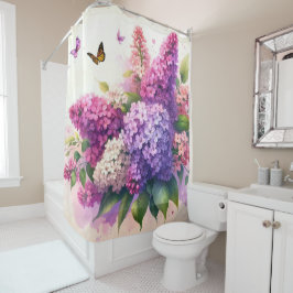 Hübsch rosa Lila Lilacs Blumenduschvorhang Duschvorhang