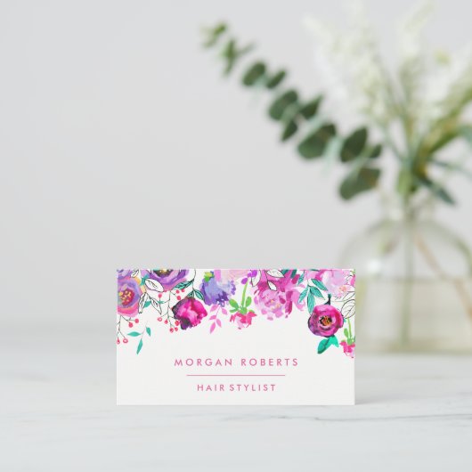 Hübsch rosa Lila Minze Wasser mit blühender Wasser Visitenkarte (Stehend Vorderseite)