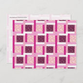Hübsch rosa Lila Patchwork Quilt Design Geschenke Postkarte (Vorne/Hinten)
