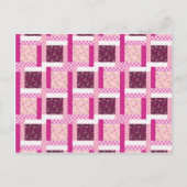 Hübsch rosa Lila Patchwork Quilt Design Geschenke Postkarte (Vorderseite)