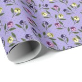 Hübsch rosa Lila und gelbe Stiefmütterchen Geschenkpapier (Rolleneckpunkt)