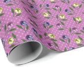 Hübsch rosa Lila und gelbe Stiefmütterchen Geschenkpapier (Rolleneckpunkt)