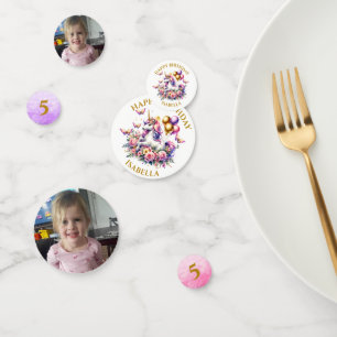 Hübsch Rosa, Lila und Gold Einhorn Geburtstag Konfetti