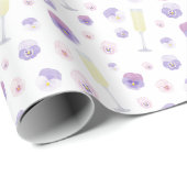 Hübsch rosa Lila WasserfarbenPetalen und Prosecco Geschenkpapier (Rolleneckpunkt)