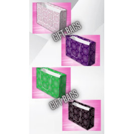 Hübsch rosa Mandala auf grün | Große Geschenktüte