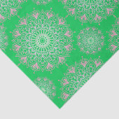 Hübsch rosa Mandala auf grün | Seidenpapier (Detail)