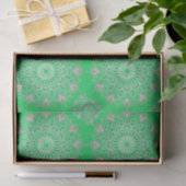 Hübsch rosa Mandala auf grün | Seidenpapier (Geschenk)