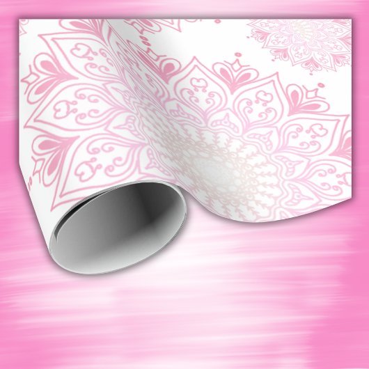 Hübsch rosa Mandala auf Weiß | Geschenkpapier
