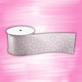 Hübsch rosa Mandala auf Weiß | Satinband