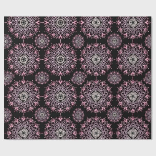 Hübsch rosa Mandala | Geschenkpapier (Flach)