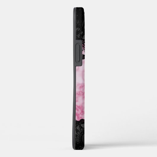 Hübsch rosa Marmor Cool Romantische Monogramm Case-Mate iPhone Hülle (Rückseite / Rechts)