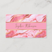 Hübsch rosa Marmor und Imitate Gold-Visitenkarte Rabattkarte (Vorderseite)