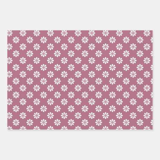 Hübsch rosa Mauve für ihre 3 Geschenkpapier Set (Vorderseite)