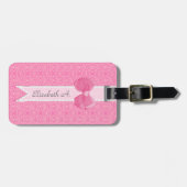 Hübsch rosa Medaille Damaskus Niedlicher Bogen mit Gepäckanhänger (Vorderseite horizontal)