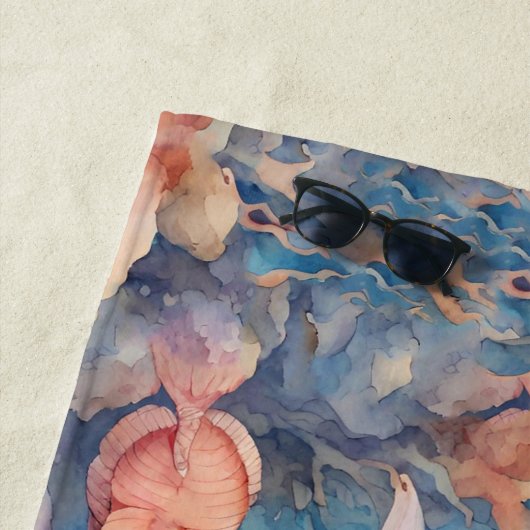 Hübsch rosa Mermaid Custom Strandtuch (Beispiel)