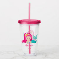 Hübsch rosa Mermaid Personalisiert Kids Child