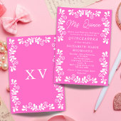 Hübsch rosa mexikanische Fiesta Talavera Quinceane Einladung