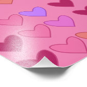 Hübsch rosa mit herzhaften Mädchen Fotodruck (Ecke)