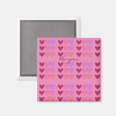Hübsch rosa mit herzhaften Mädchen Magnet (Vorderseite/Rückseite)