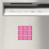 Hübsch rosa mit herzhaften Mädchen Magnet (In Situ (Geschirrspüler))