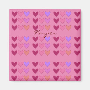 Hübsch rosa mit herzhaften Mädchen Magnet