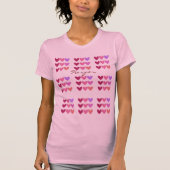 Hübsch rosa mit herzhaften Mädchen T-Shirt (Vorderseite)