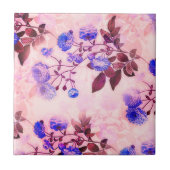 Hübsch rosa mit Lila Blumendruck Fliese (Vorderseite)