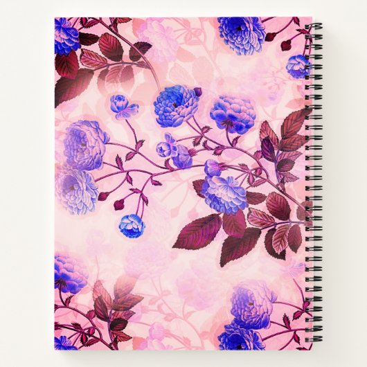 Hübsch rosa mit Lila Blumendruck Notizblock (Rückseite)