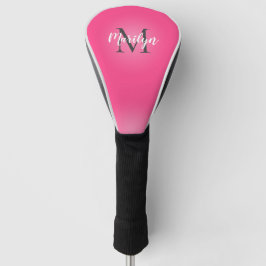 Hübsch rosa moderner personalisierter Name und Anf Golf Headcover