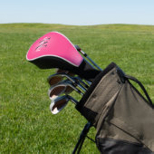 Hübsch rosa moderner personalisierter Name und Anf Golf Headcover (In SItu)