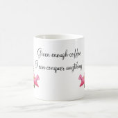 Hübsch rosa Mohnseite Personalisierter Text an der Kaffeetasse (Mittel)