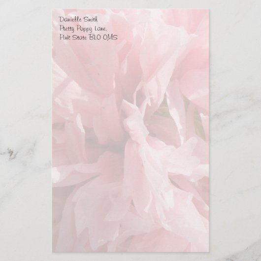 Hübsch rosa Mohnstanze Briefpapier (Vorderseite)