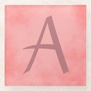 Hübsch rosa Monogramm Glasuntersetzer
