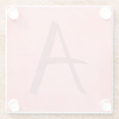 Hübsch rosa Monogramm Glasuntersetzer (Rückseite)