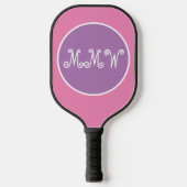 Hübsch-rosa-Monogramm-Paddel Pickleball Schläger (Vorderseite)