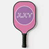 Hübsch-rosa-Monogramm-Paddel Pickleball Schläger (Rückseite)