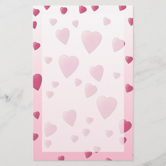Hübsch rosa Muster der Liebe Herz. Briefpapier (Vorderseite)
