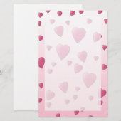 Hübsch rosa Muster der Liebe Herz. Briefpapier (Vorne/Hinten)