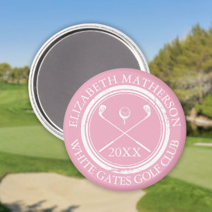 Hübsch rosa Name und Clubname Datum Magnet