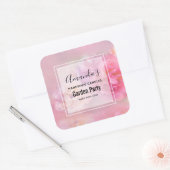 Hübsch rosa Nelken Stilvolle Fotokerze Quadratischer Aufkleber (Umschlag)