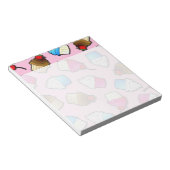 Hübsch rosa Niedliche Cupcakes drucken Notizblock (angewinkelt)