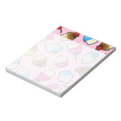 Hübsch rosa Niedliche Cupcakes drucken Notizblock (Rotiert)