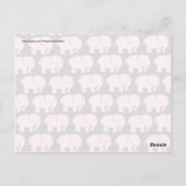 Hübsch rosa Niedliche Elefanten auf schwarz Postkarte (Rückseite)