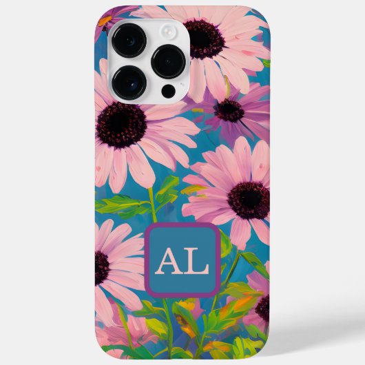 Hübsch rosa Ölgemälde Mit Monogramm Case-Mate iPhone Hülle (Rückseite)