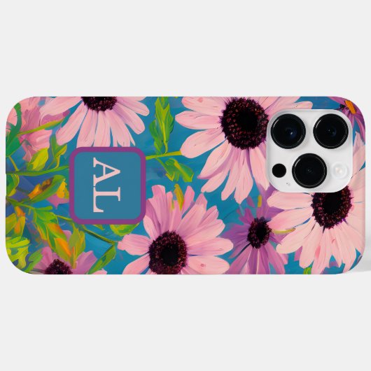 Hübsch rosa Ölgemälde Mit Monogramm Case-Mate iPhone Hülle (Rückseite (Horizontal))