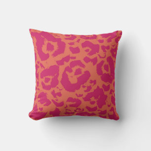 Hübsch rosa Orange Animal Print Zebra Leopard Kissen Für Draußen