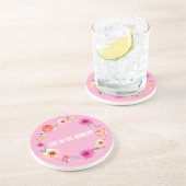 Hübsch rosa orange gelbe Blumen Getränkeuntersetzer (Seite)