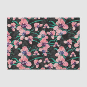 Hübsch rosa Orchidee Blume Paint Black Design Seidenpapier