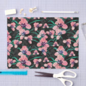 Hübsch rosa Orchidee Blume Paint Black Design Seidenpapier (Handwerk)