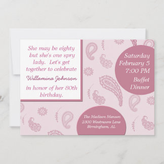 Hübsch rosa Paisley Einladung